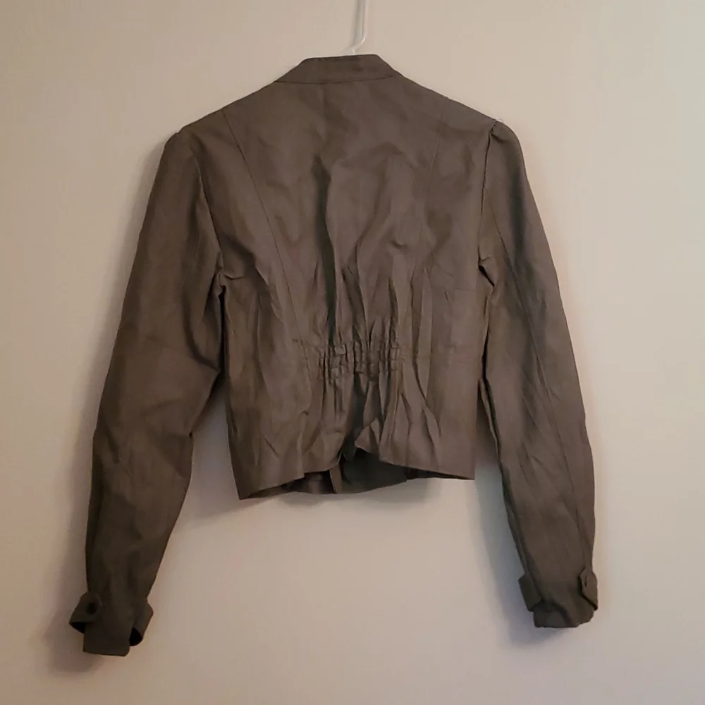 Grey Faux Leather Jacket - Picture 3 of 8